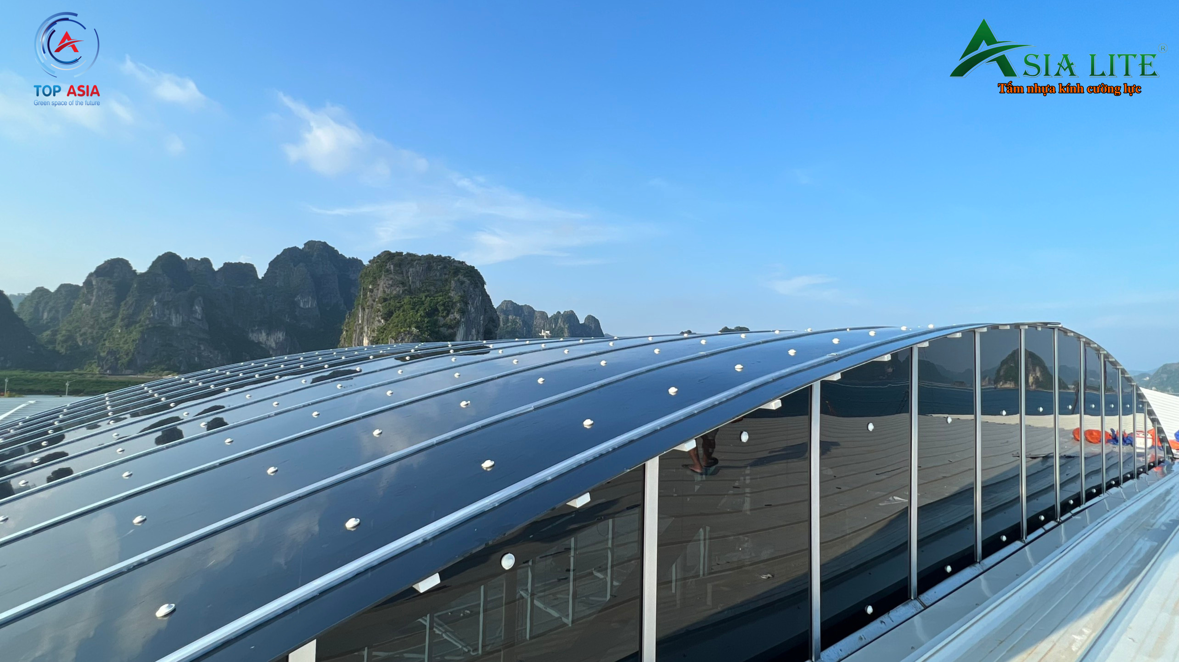 TẤM NHỰA KÍNH POLYCARBONATE CƯỜNG LỰC Công trình bến cảng quốc tế Ao Tiên - Vân Đồn - Quảng Ninh