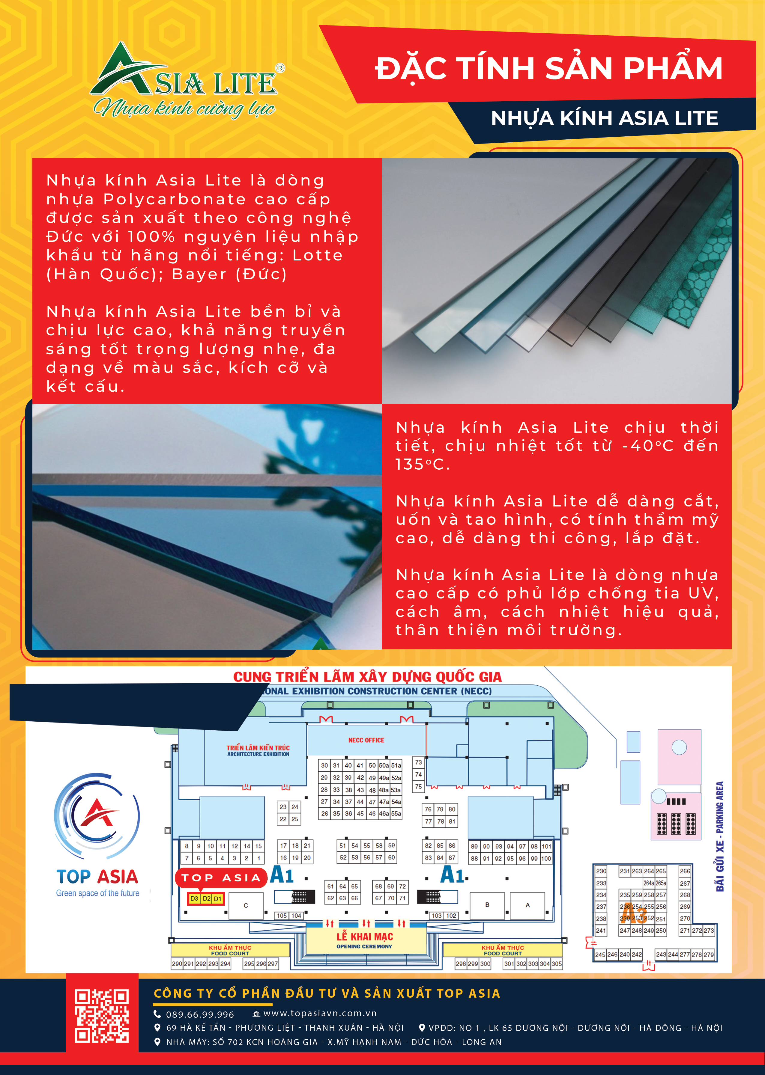 Nhựa Kính Cường Lực ASIA LITE Tham Gia Triển Lãm VIETBUILD Hà Nội 2023 Giới thiệu và đặc tính của Nhựa kính cường lực ASIA LITE