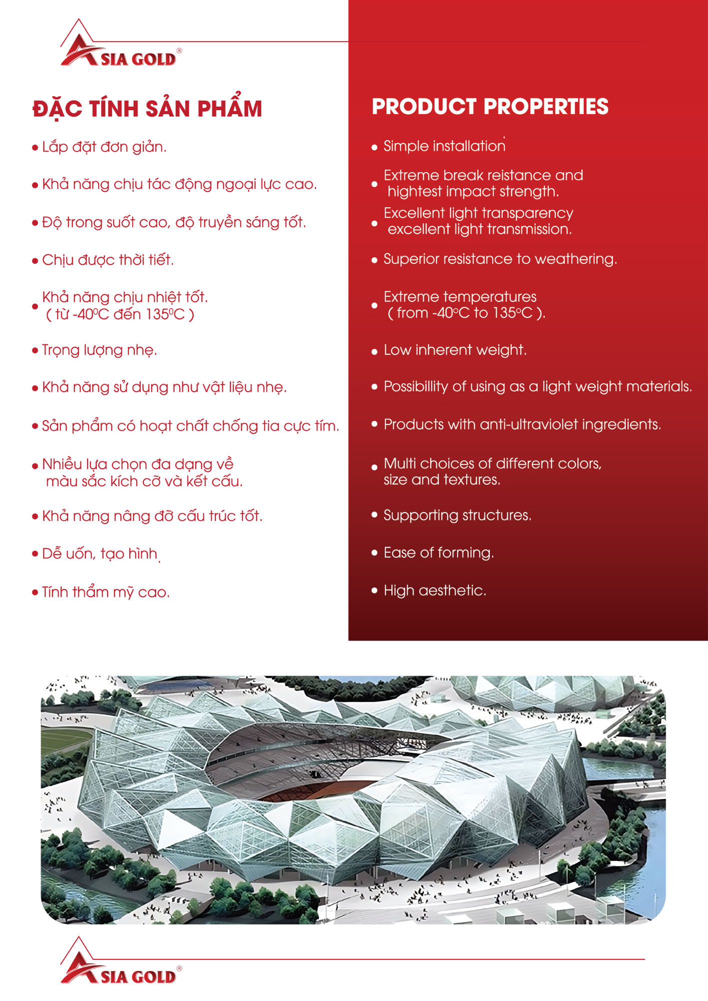 Tấm Nhựa Poly Giá Rẻ Asia Gold - Chất Lượng Đảm Bảo, Giải Pháp Tiết Kiệm Cho Mái Nhà 2024 Đặc tính của tấm nhựa poly giá rẻ Asia Gold