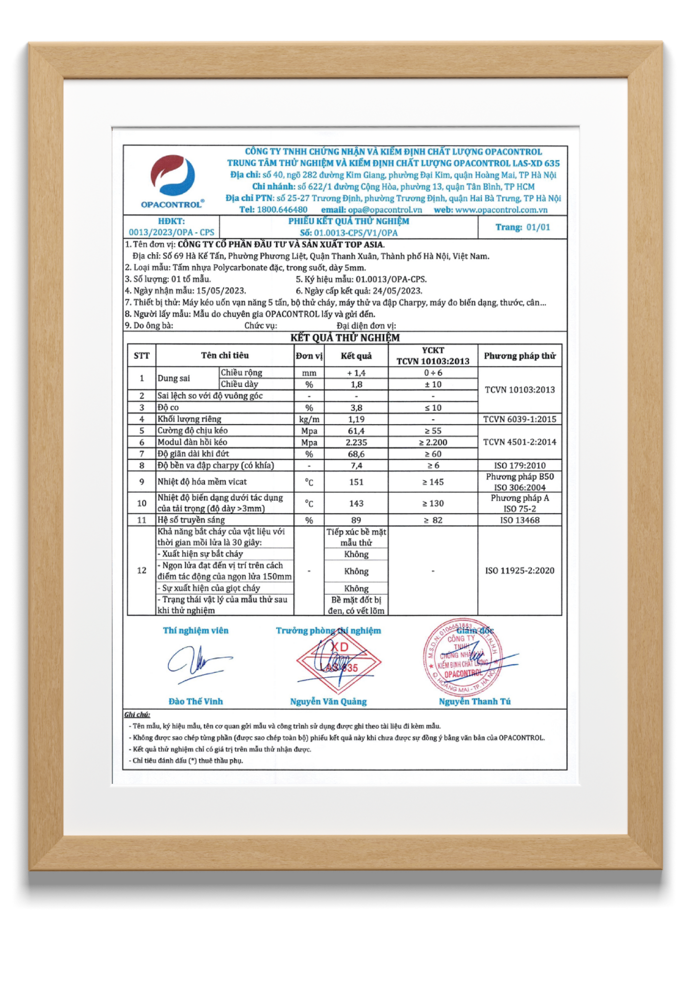 Tấm nhựa kính Polycarbonate bền như thế nào? Giấy chứng nhận chất lượng tấm nhựa poly cường lực do Top Asia sản xuất