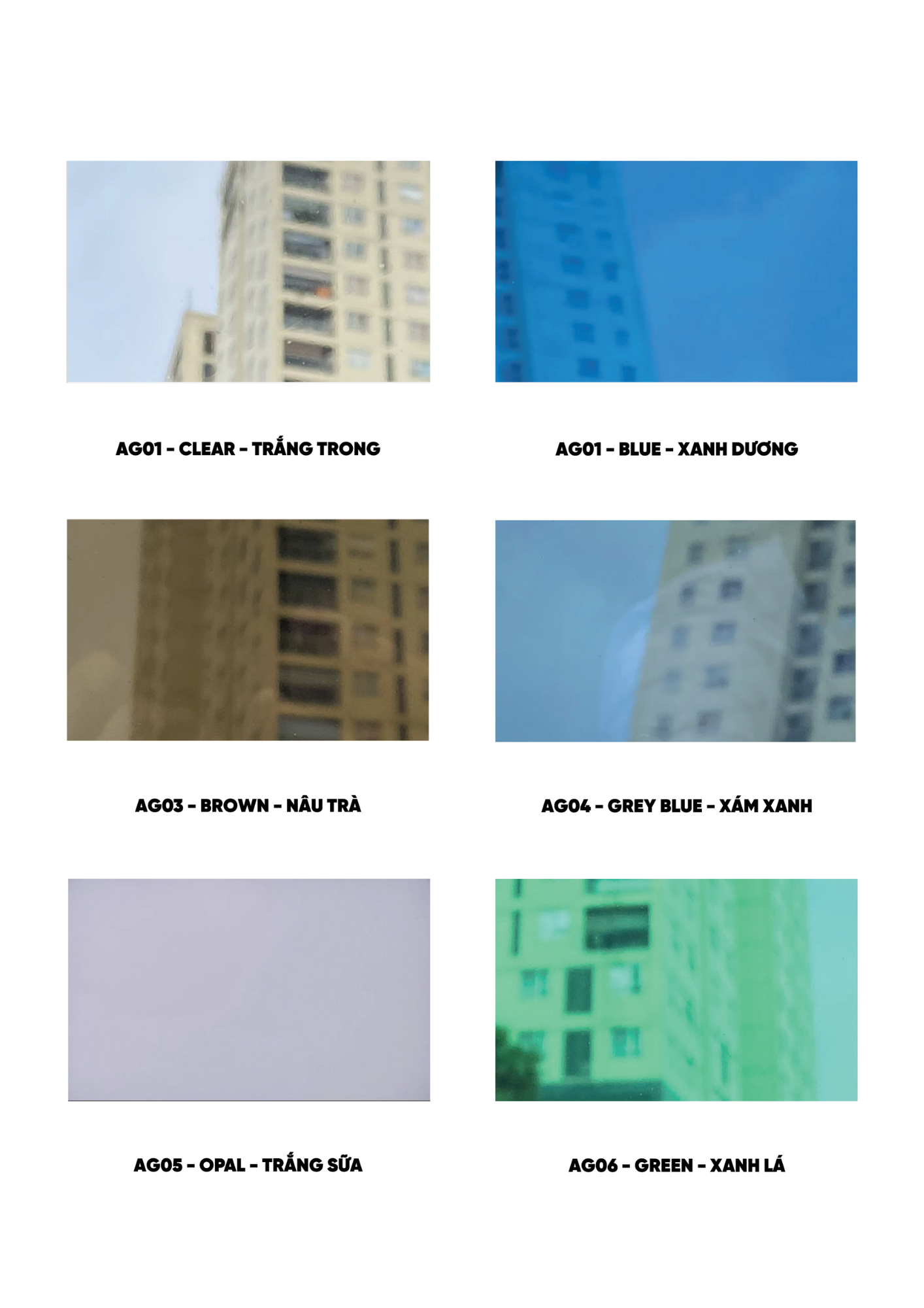TẤM NHỰA KÍNH POLYCARBONATE CƯỜNG LỰC Màu sắc nhựa kính polycarbonate cường lực do Top Asia sản xuất