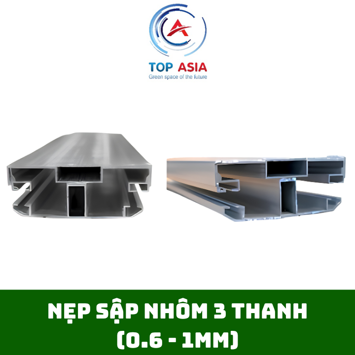 Nẹp sập nhôm 3 thanh dày 0.6-1mm nep sap nhom 3 thanh day 0.6-1mm