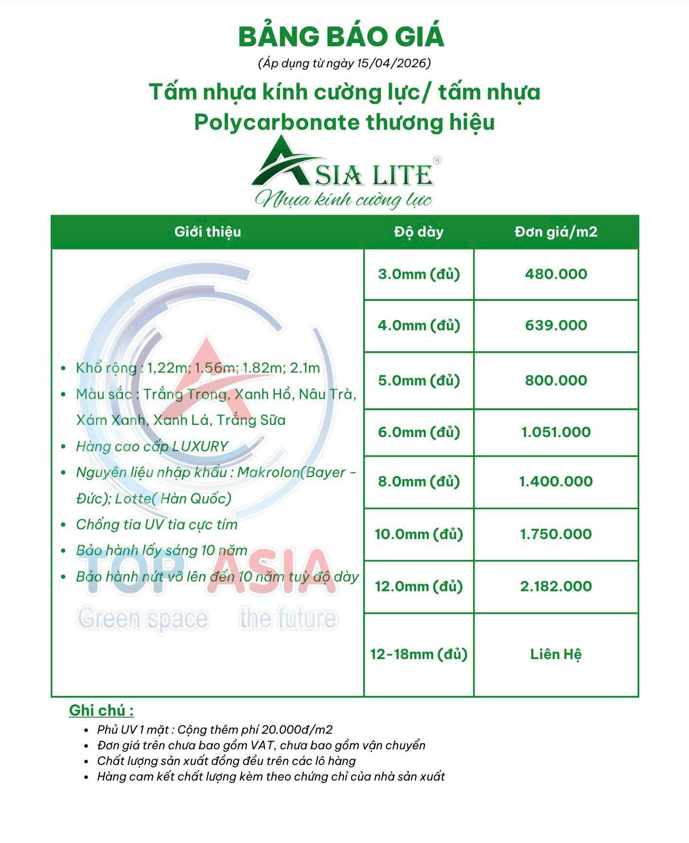 nhua kinh cuong luc Asia lite