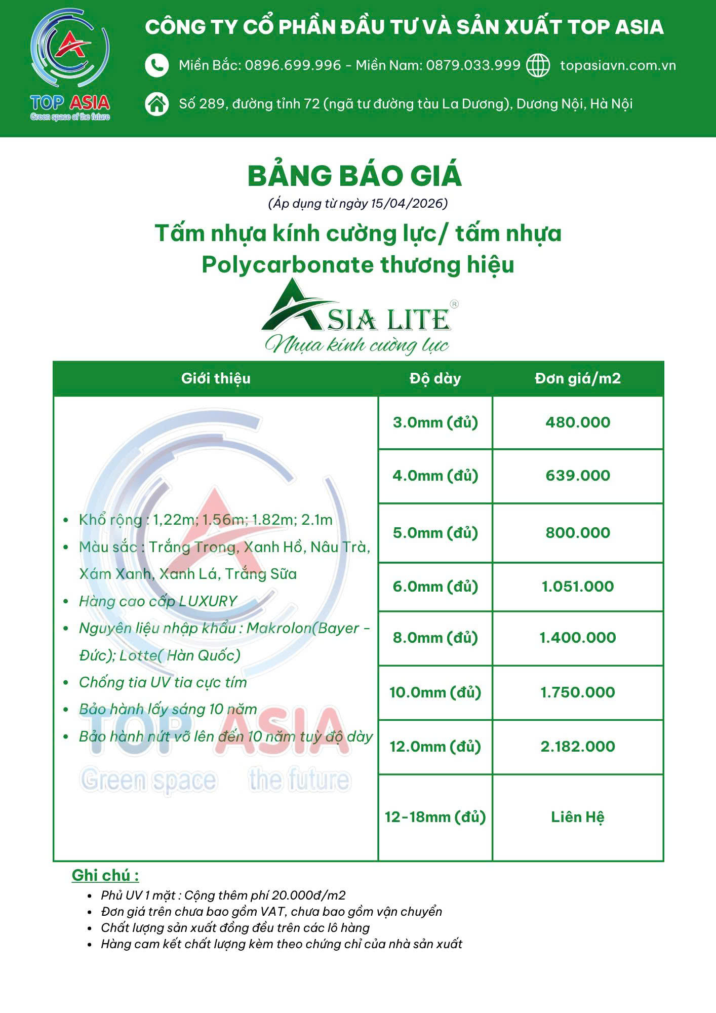 Giá tấm nhựa lấy sáng polycarbonate TopAsia mới nhất hiện nay và những lợi ích cho công trình của bạn gia-tam-nhua-lay-sang-topasia