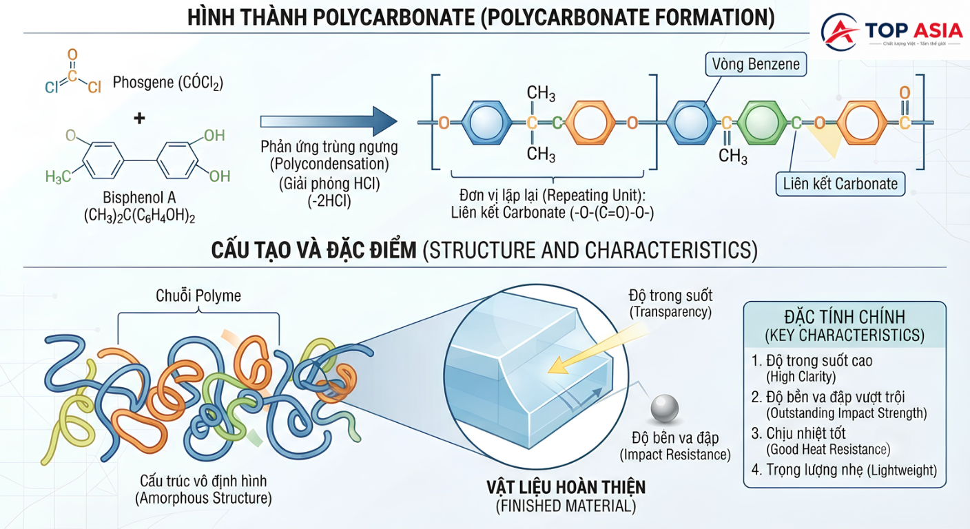 Polycarbonate là gì? Đặc điểm & ứng dụng công trình thực tế Polycarbonate-la-gi